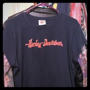 Harley Davidson tattooed illusion sleeve shirt